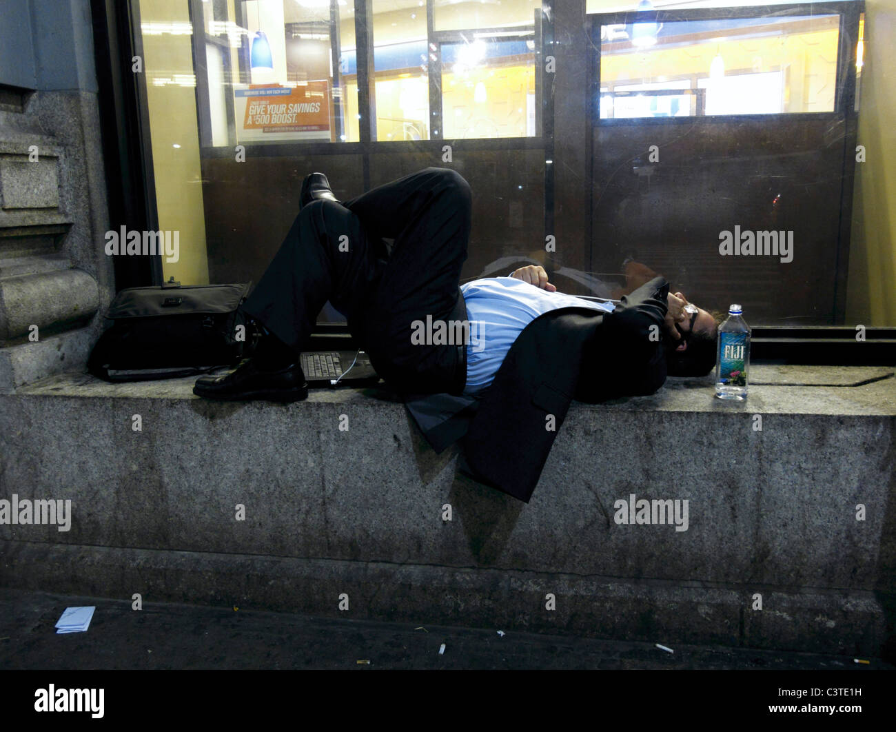 World financial crisis - give your savings a boost, New York City, NY USA Stock Photo
