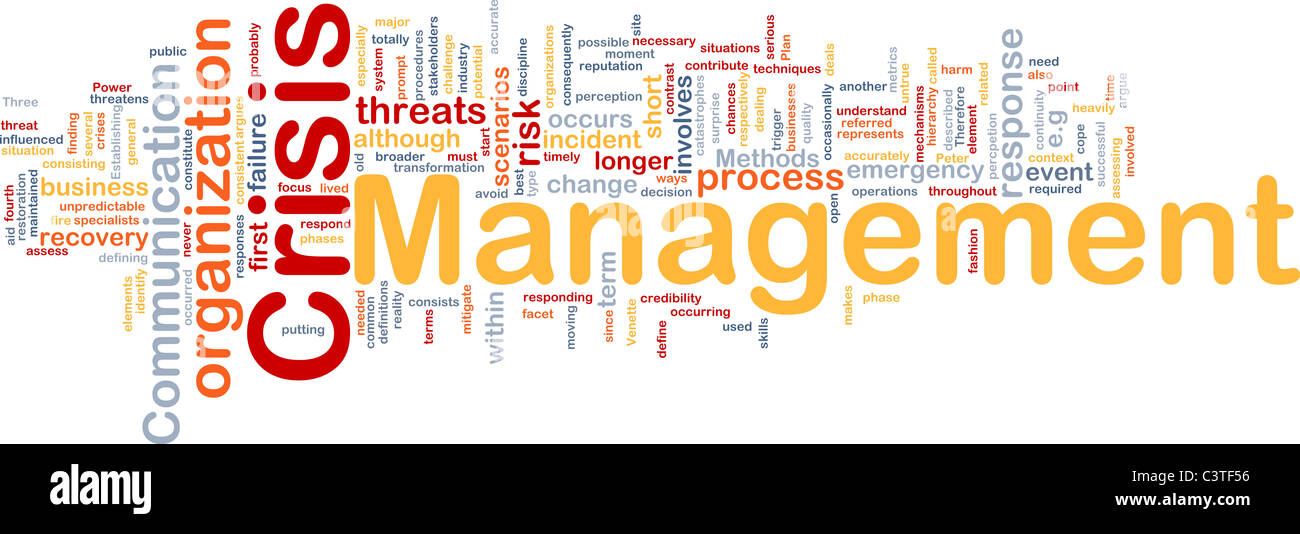 Background Concept Wordcloud Illustration Of Crisis Management Stock Photo Alamy