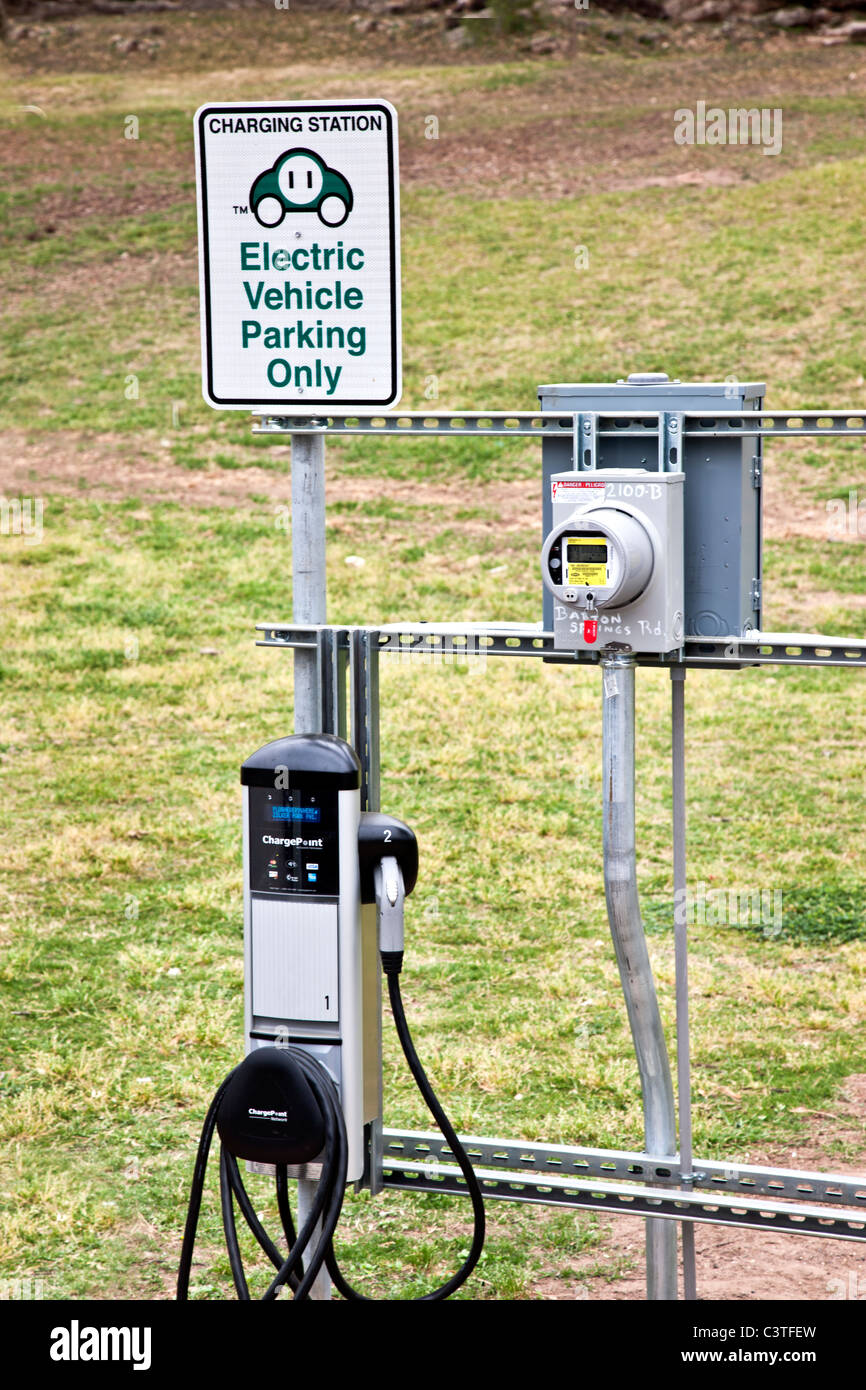 Electric Vehicle charging station, Stock Photo