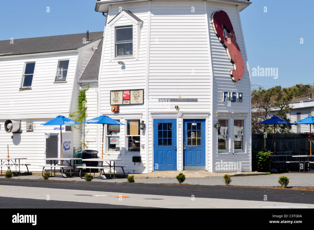 Exterior of Cape Cod fish and chips restaurant. USA Stock Photo Alamy