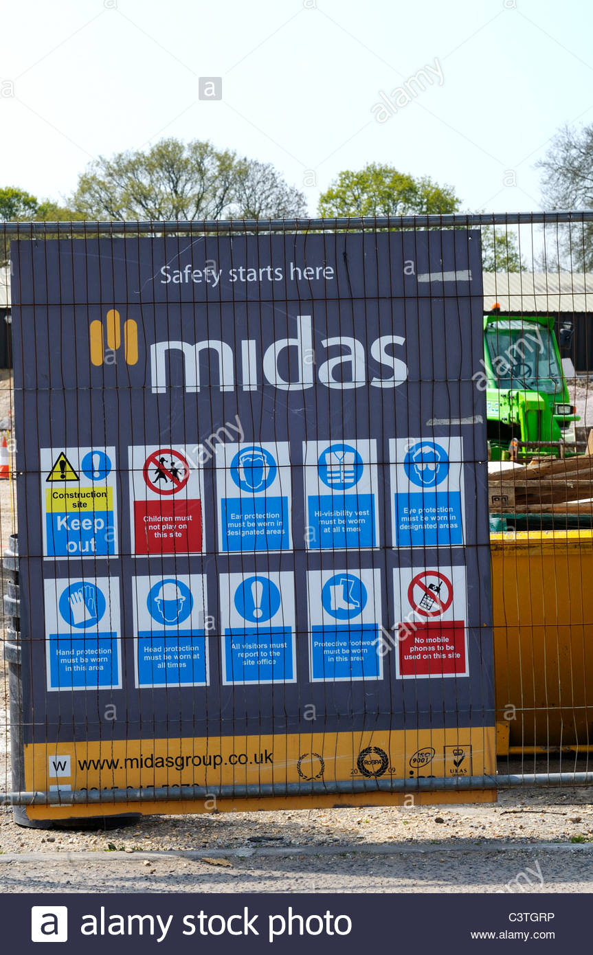 Site Safety Signs Entrance Construction High Resolution Stock