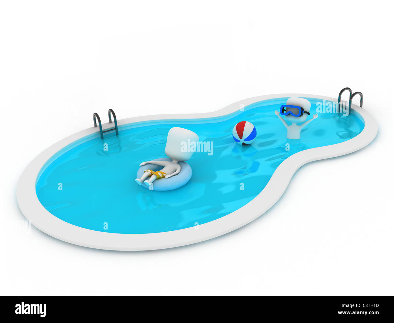 Man floating in swimming pool Cut Out Stock Images & Pictures - Alamy