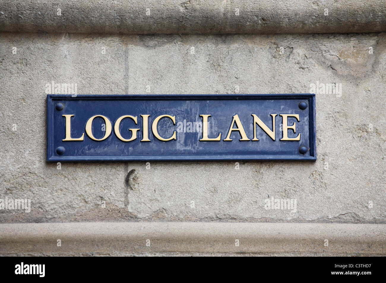 Logic Lane street nameplate Oxford, England, UK Stock Photo