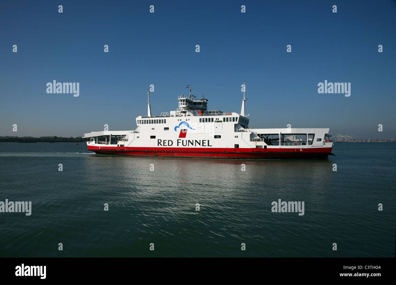 Red Funnel Ferry arriving at Southampton from the Isle of Wight Stock