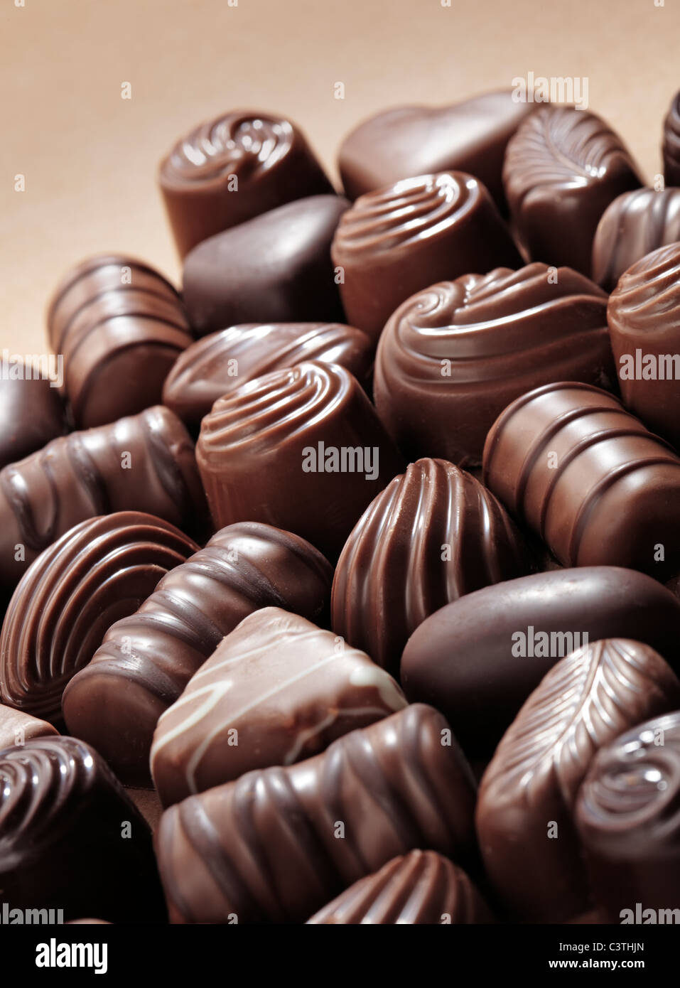 Assorted Chocolate Pralines Stock Photo - Alamy