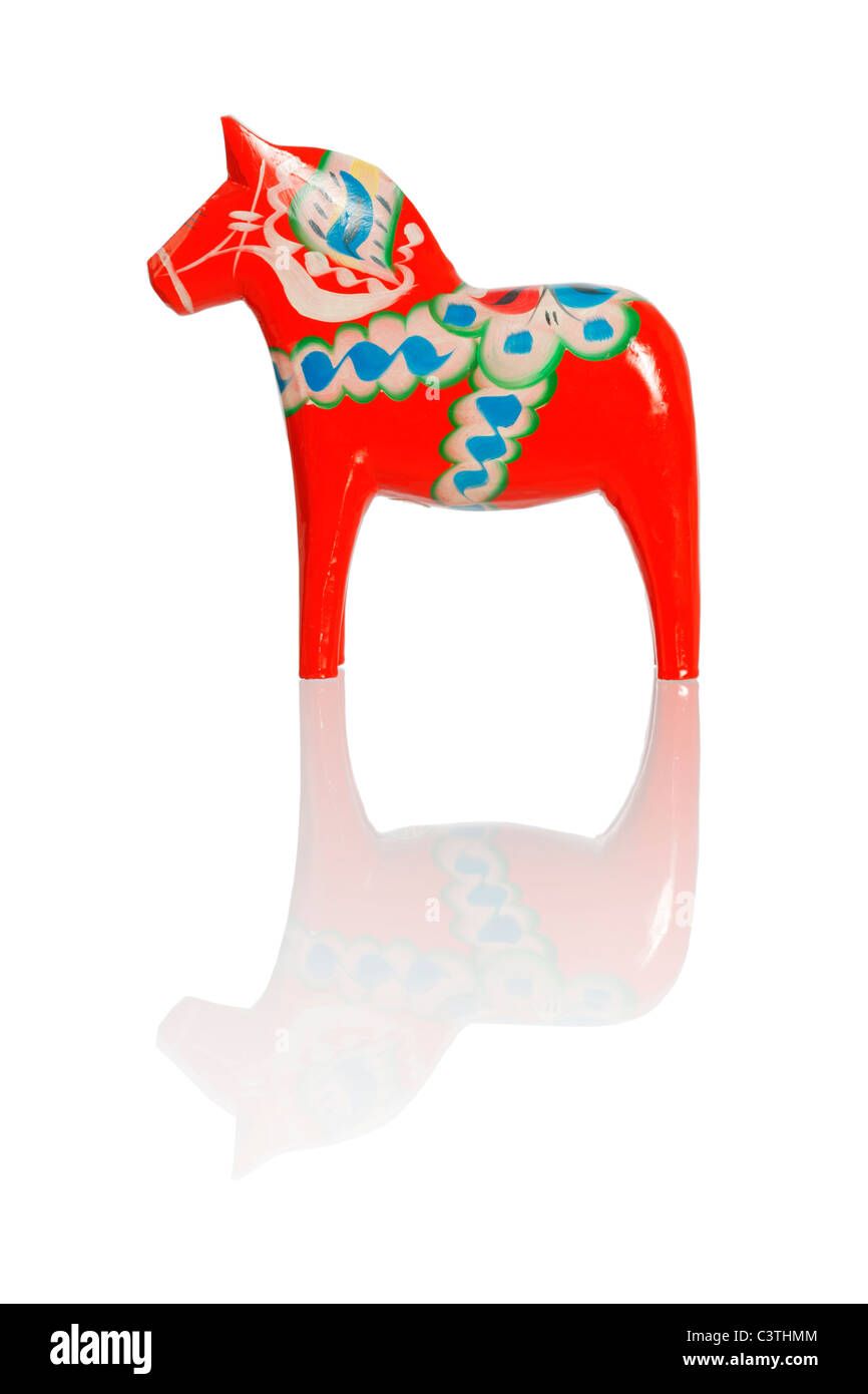 A Traditional Dalecarlian horse or Dala horse (Swedish Dalahast Stock Photo Alamy