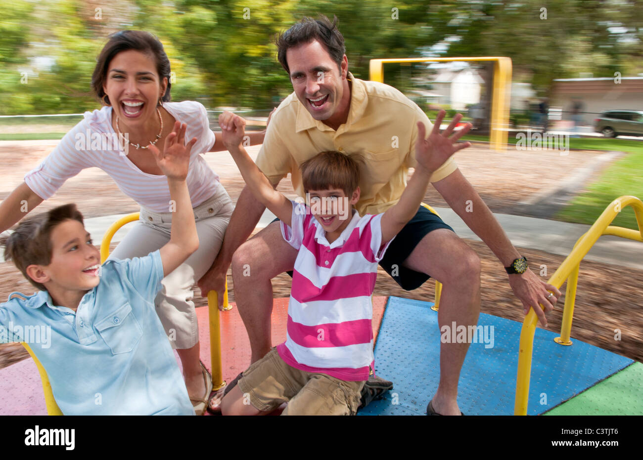 Hispanic Families Having Fun