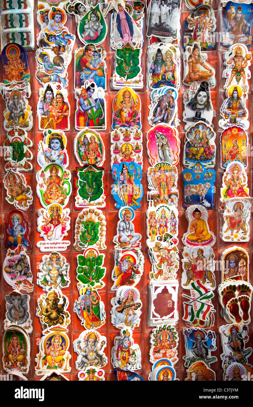 Stickers and decals in shop, Udaipur, Rajasthan, India Stock Photo - Alamy
