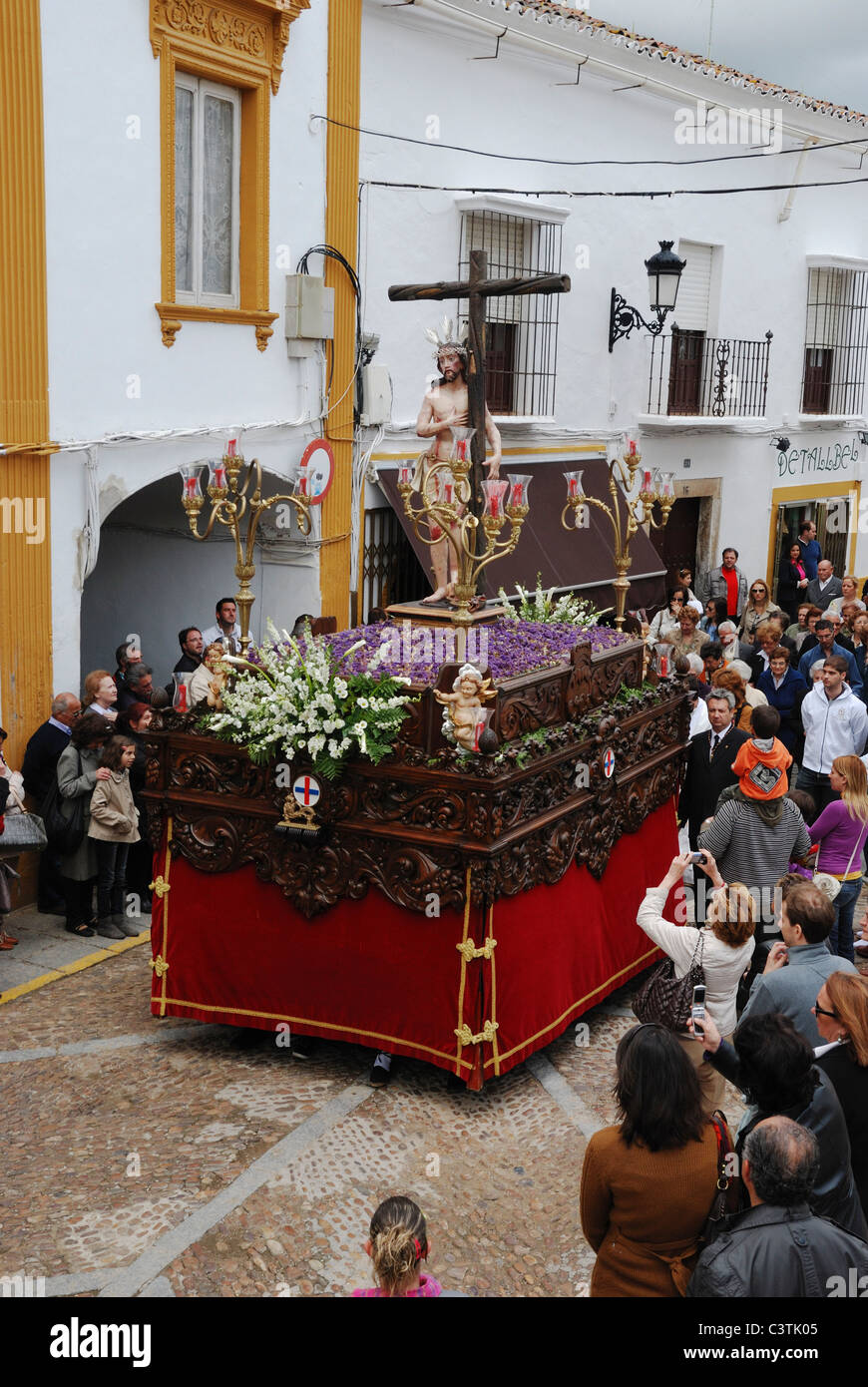 The traditional Easter Sunday procession during Holy Week (Semana Santa) in Zafra, Badajoz, Extremadura, Spain. Stock Photo