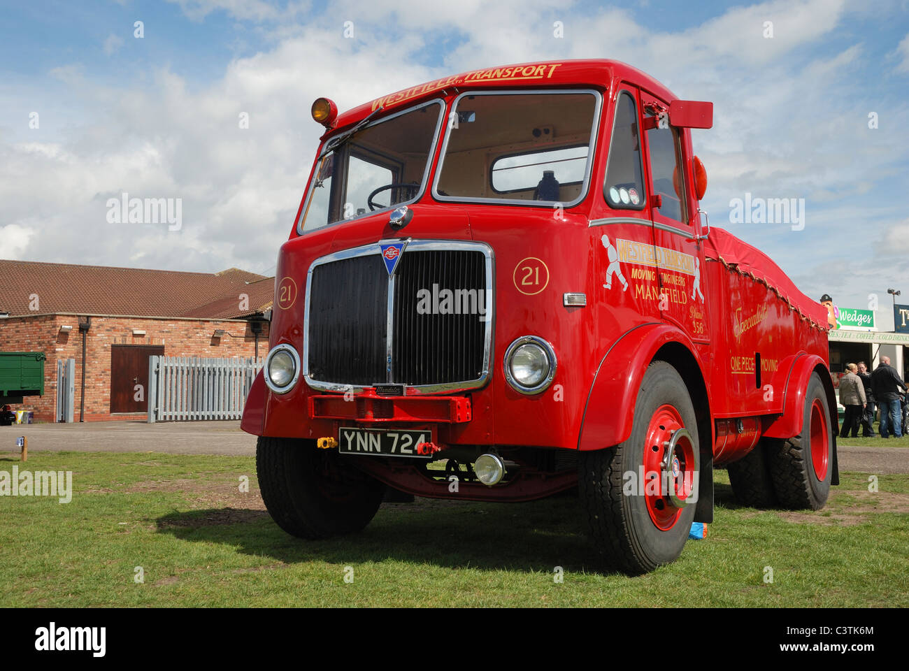 A 1957 AEC MkIII 'Tin front' Mandator ballast tractor at the Newark and Nottinghamshire County Show, England. Stock Photo