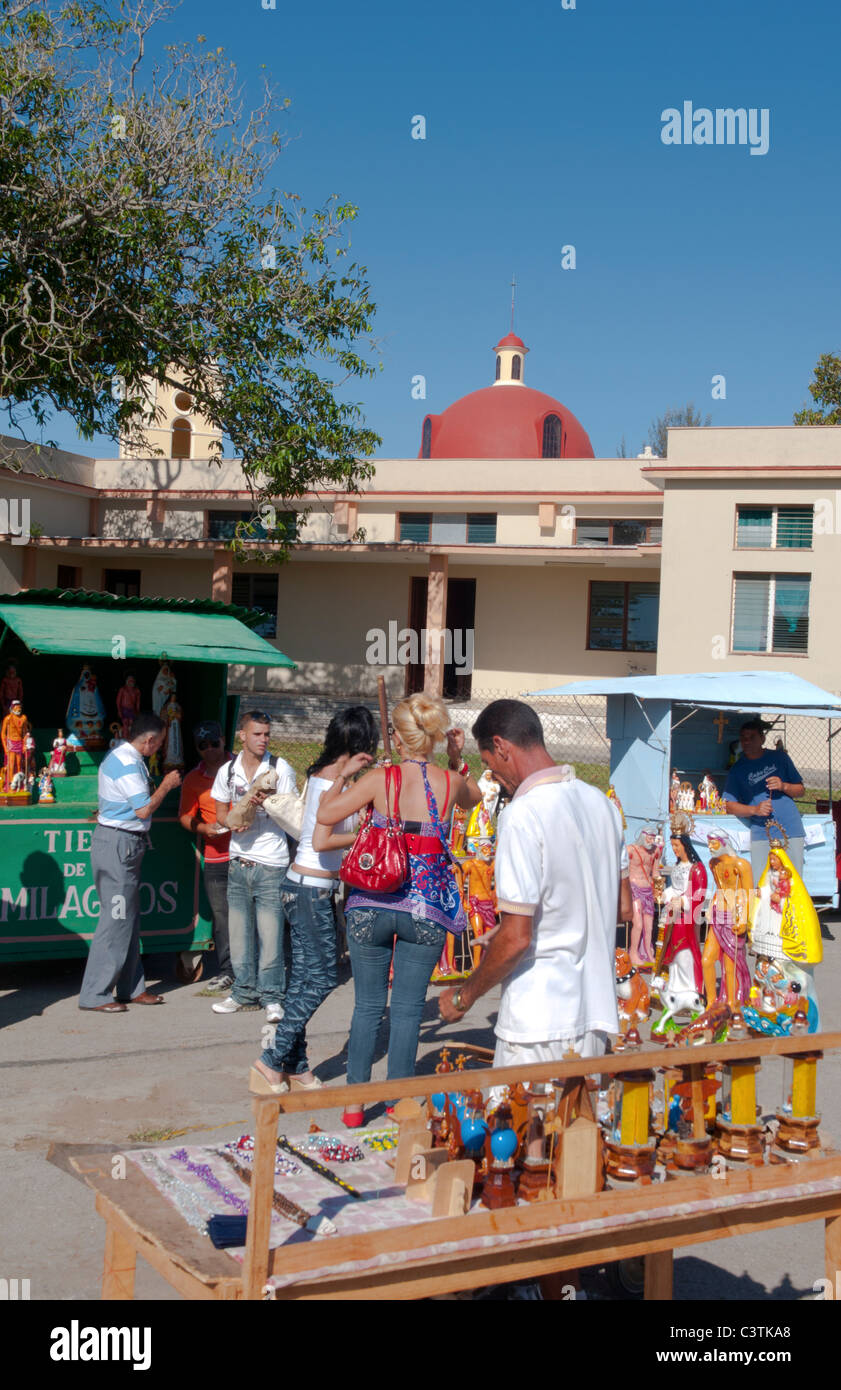 Religious statues for sale at Santuary of St Lazaro church in Santiago