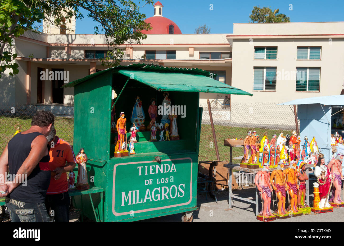 Religious statues for sale at Santuary of St Lazaro church in Santiago