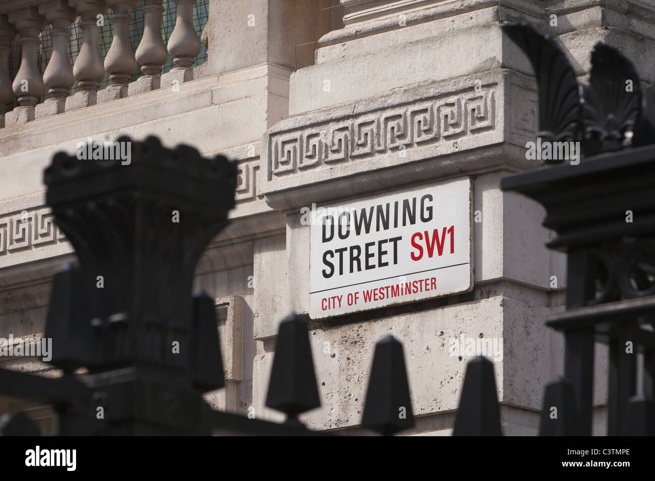Downing Street Sign, London, England, UK Stock Photo