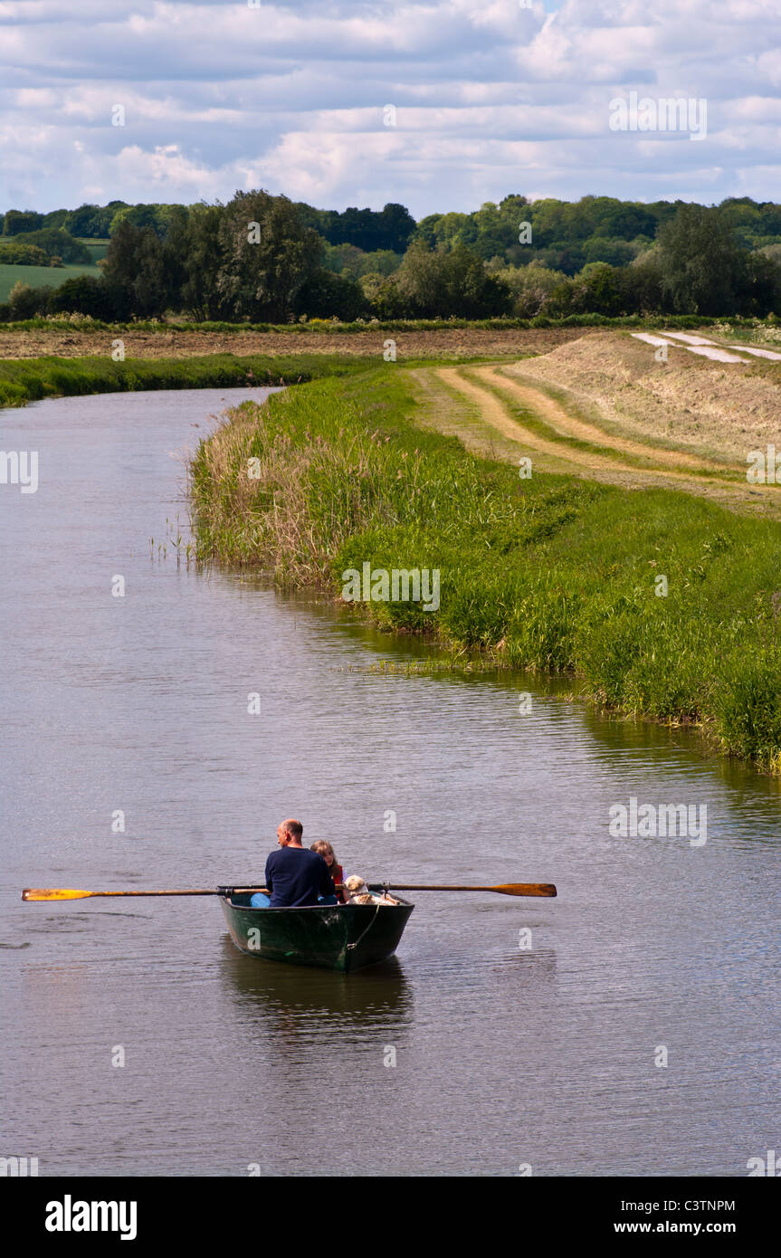 Rowing Boat On The River Rother Newenden Kent England Stock Photo