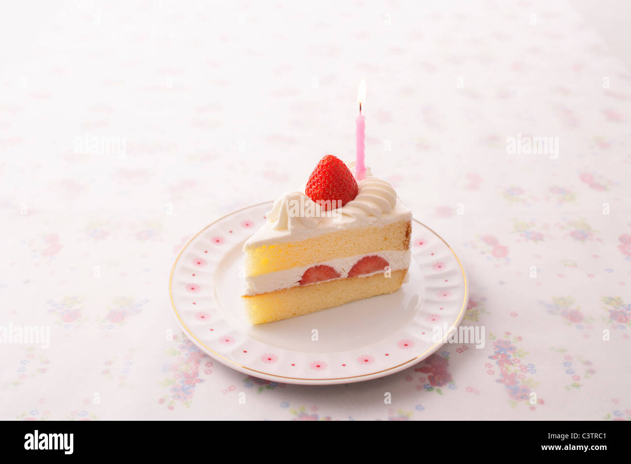 Piece of Birthday Cake Stock Photo