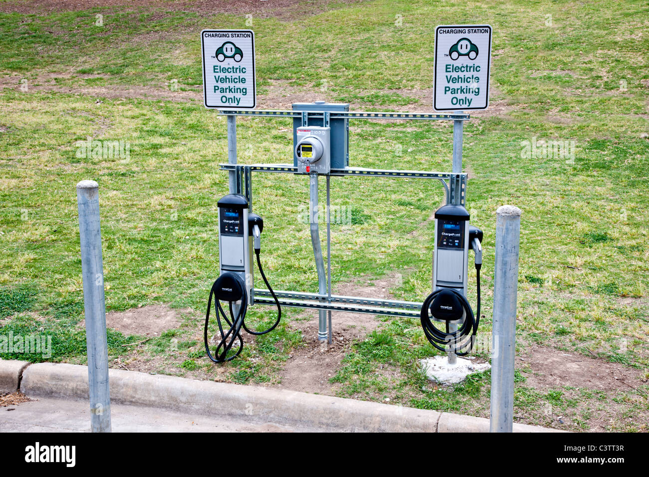 Electric Vehicle charging station, Stock Photo