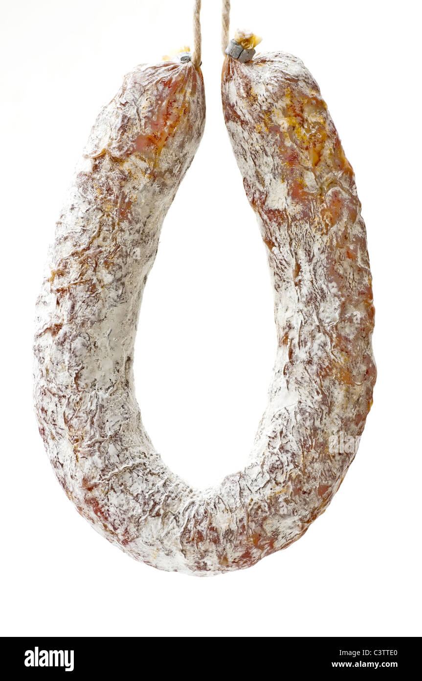 air dried French salami Stock Photo Alamy