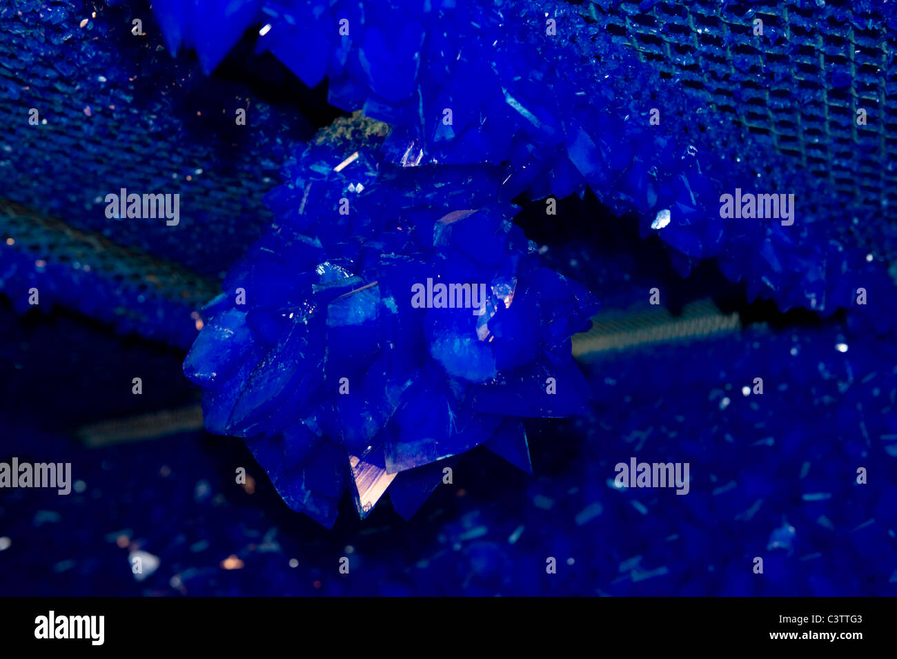 Copper sulphate crystals growing hires stock photography and images