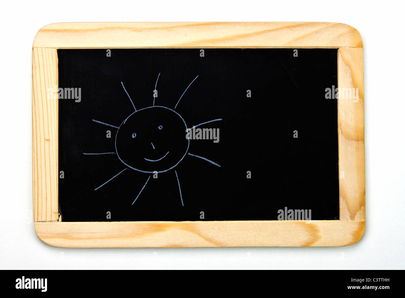 a chalkboard with a sun Stock Photo