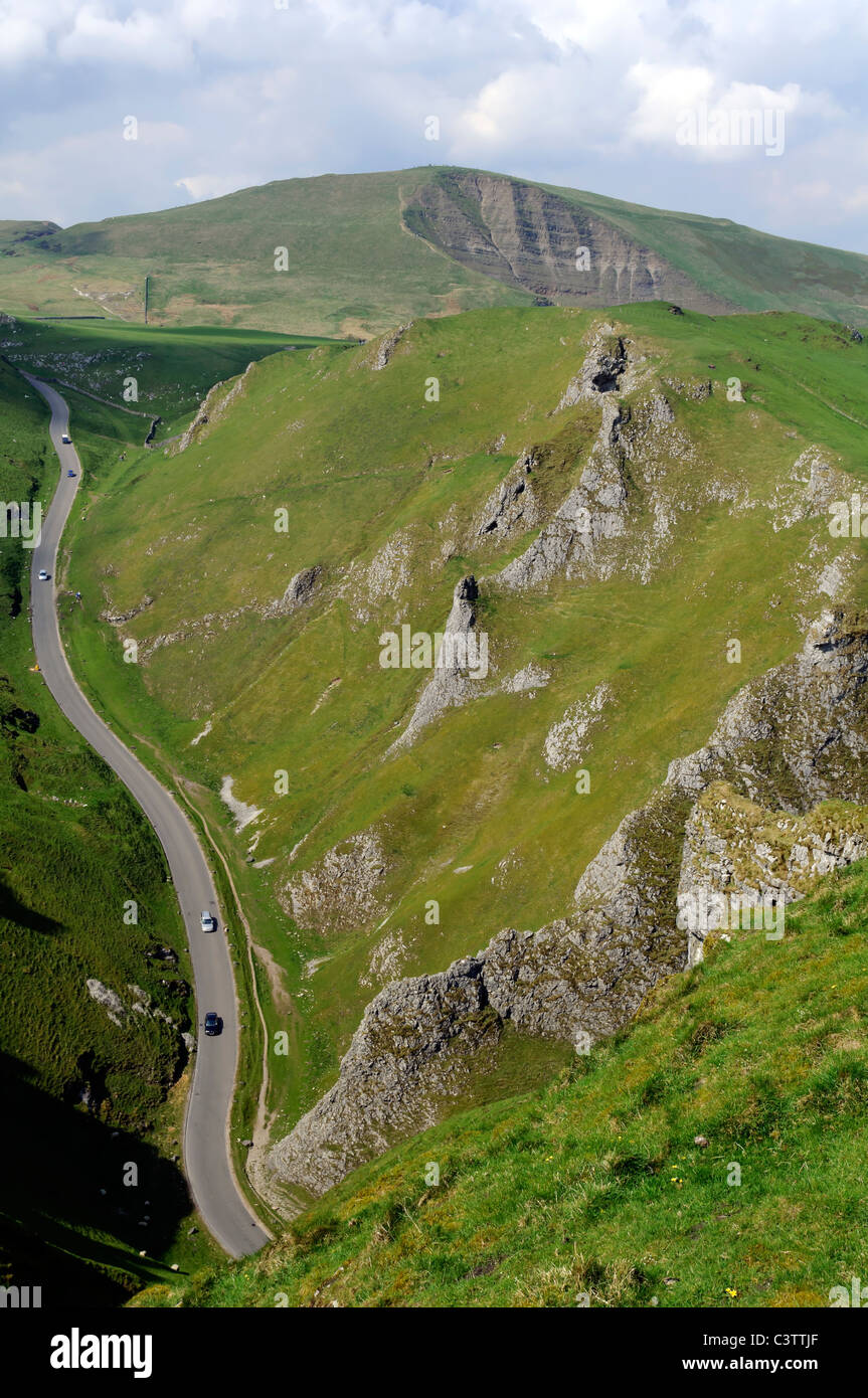 View of Mam Tor from Winnats Pass near Castleton in the Peak