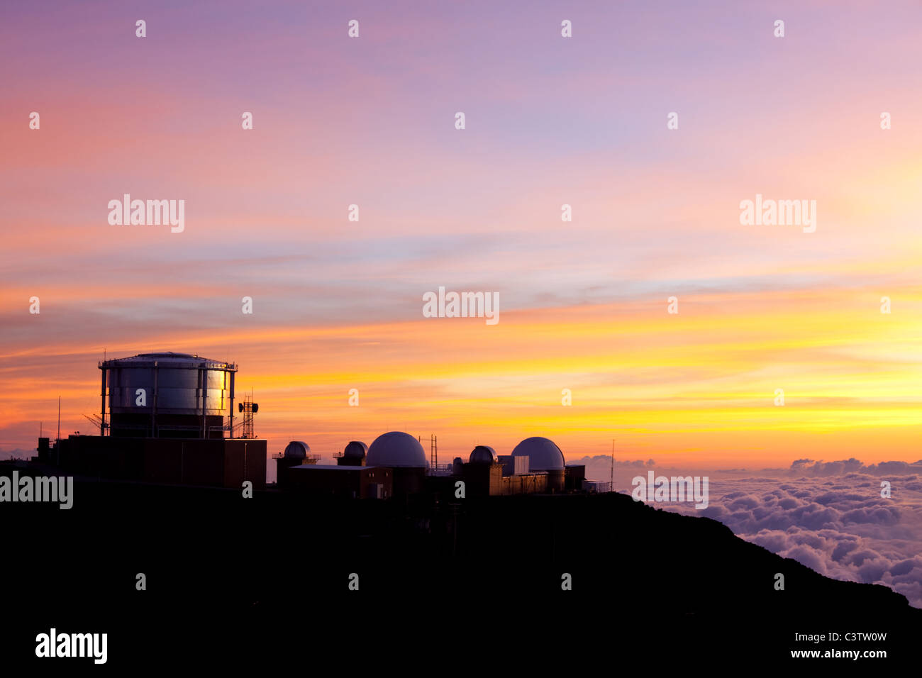 Haleakala Observatories on Hawaii island of Maui Stock Photo