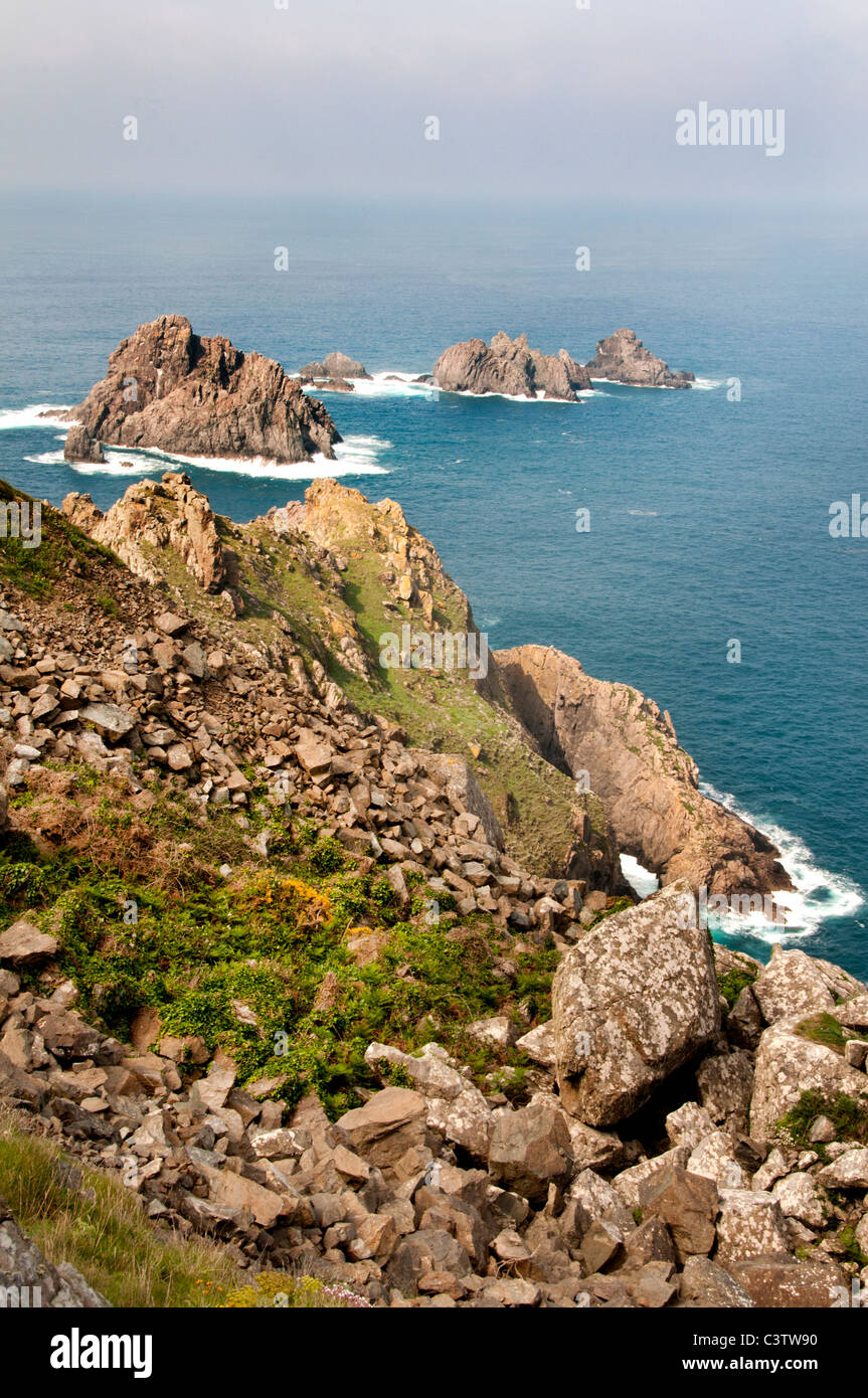 Cabo Ortegal Spain Sea Rocks Cliffs Coast Carino Stock Photo