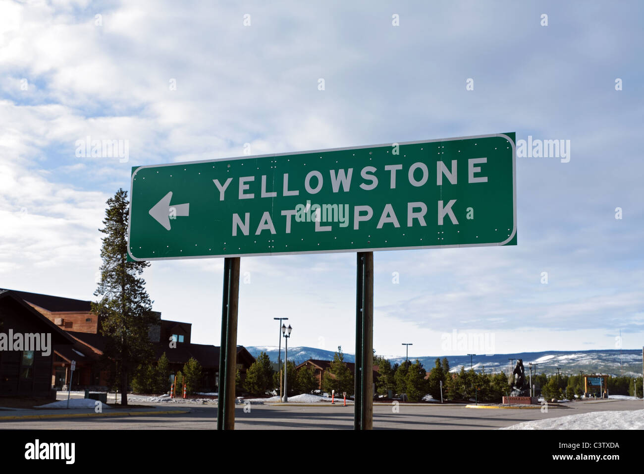 Yellowstone National Park Sign Stock Photo