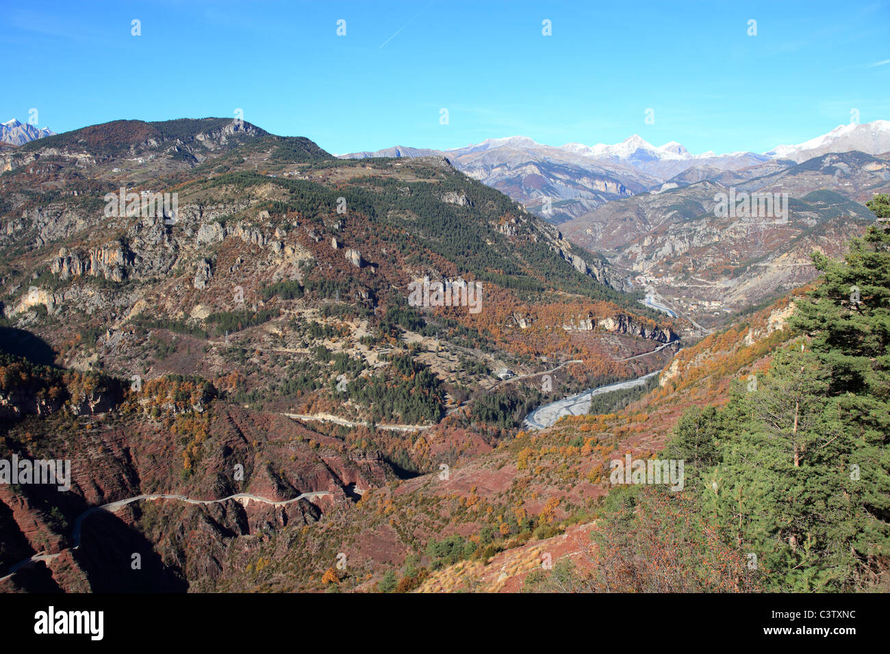 The impressive red colored Gorges de Daluis in northern Alpes-Maritimes ...