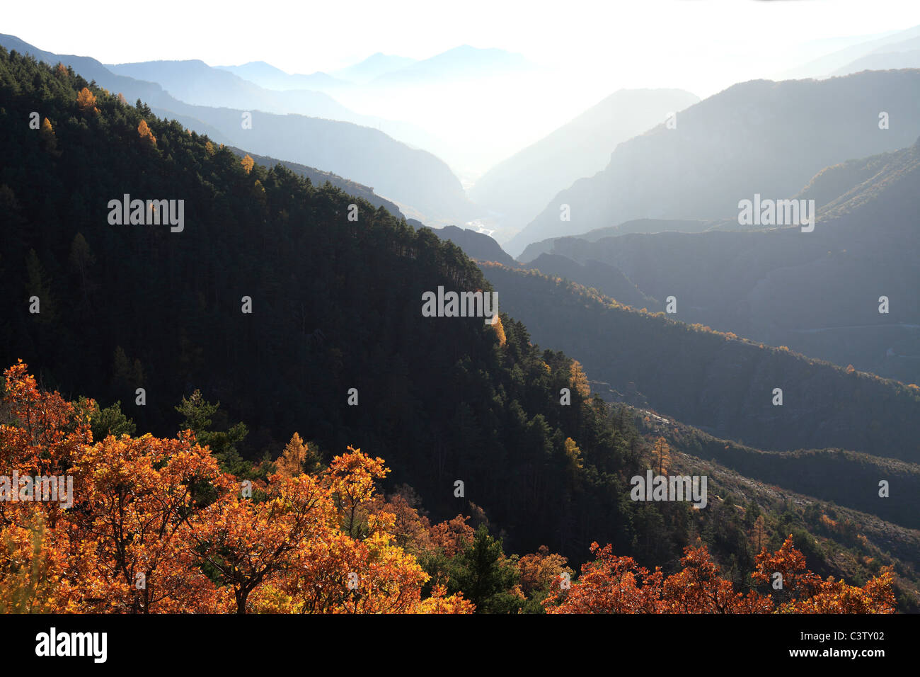 The impressive red colored Gorges de Daluis in northern Alpes-Maritimes ...
