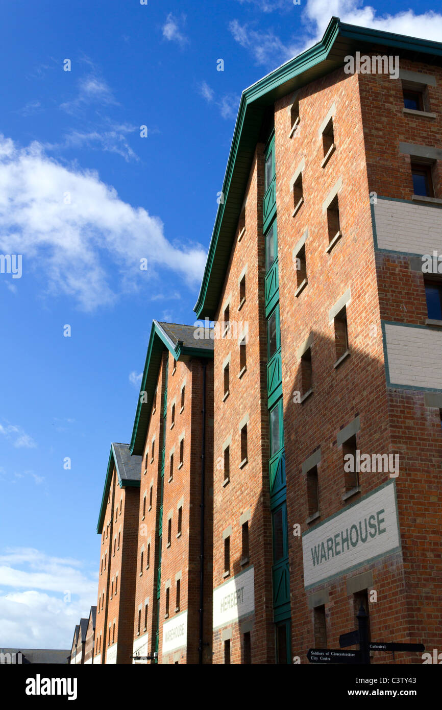 Refurbished old warehouse buildings, Gloucester Docks, Gloucester, UK
