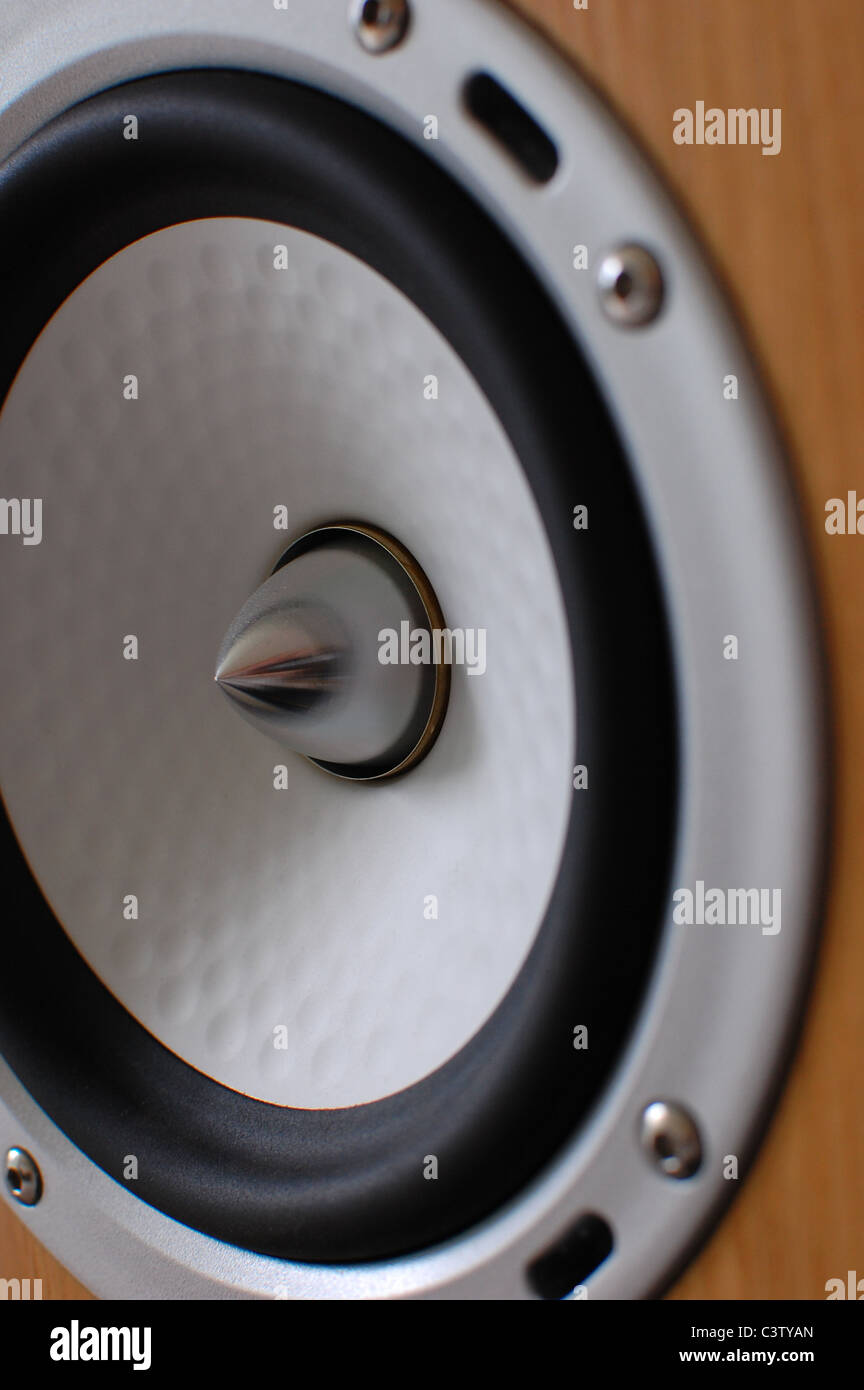 Close up of a metal speaker cone Stock Photo Alamy