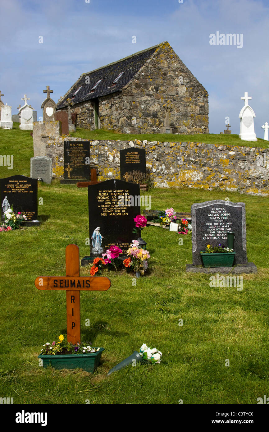 old cemetery cille bharra eoligarry isle of barra outer hebrides western isles scotland Stock Photo