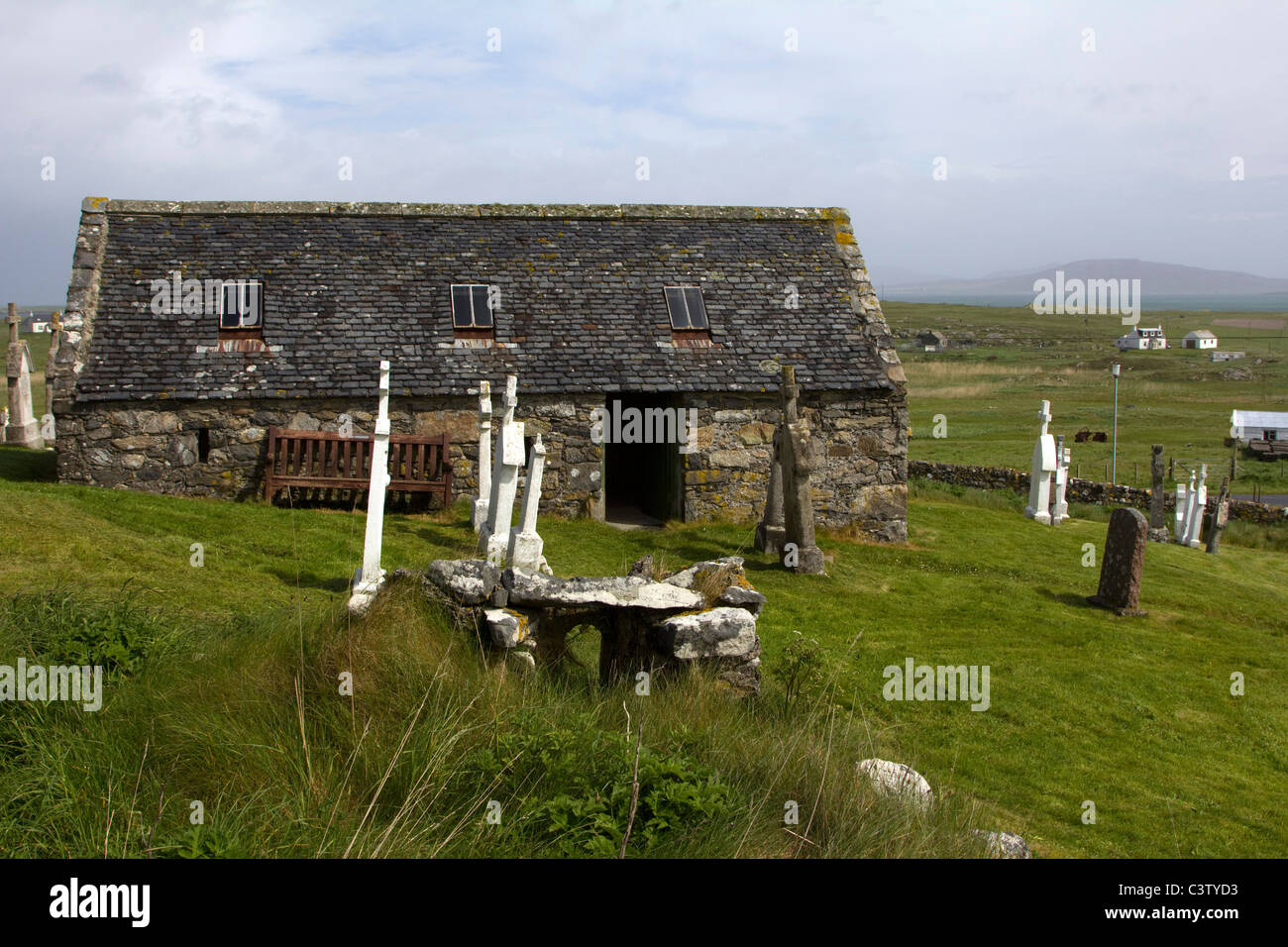 old cemetery cille bharra eoligarry isle of barra outer hebrides western isles scotland Stock Photo