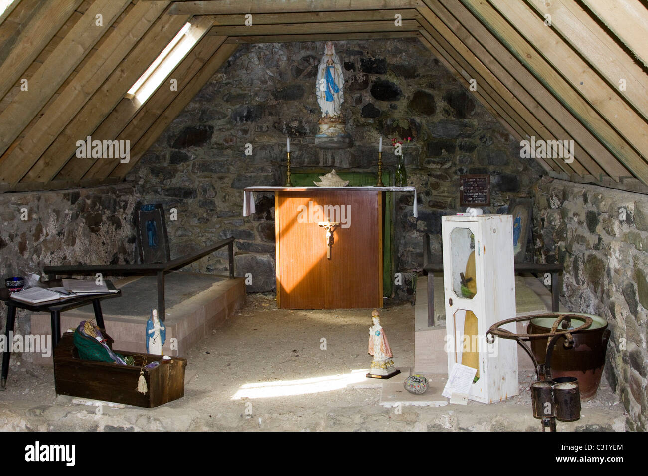 old cemetery cille bharra interior eoligarry isle of barra outer hebrides western isles scotland Stock Photo