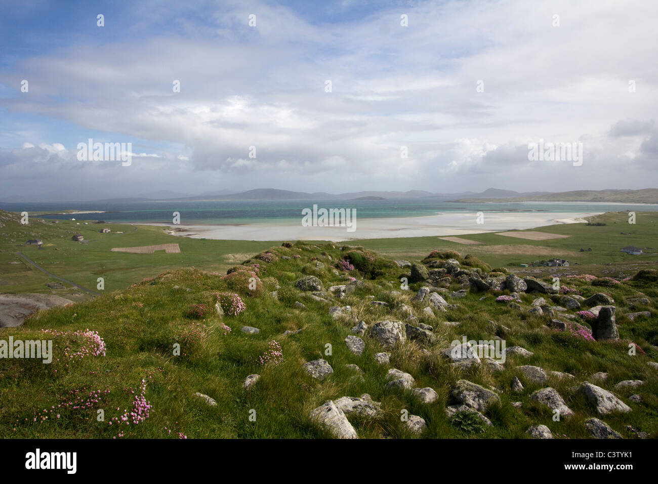 views from dun scurrival  isle of barra outer hebrides western isles scotland Stock Photo