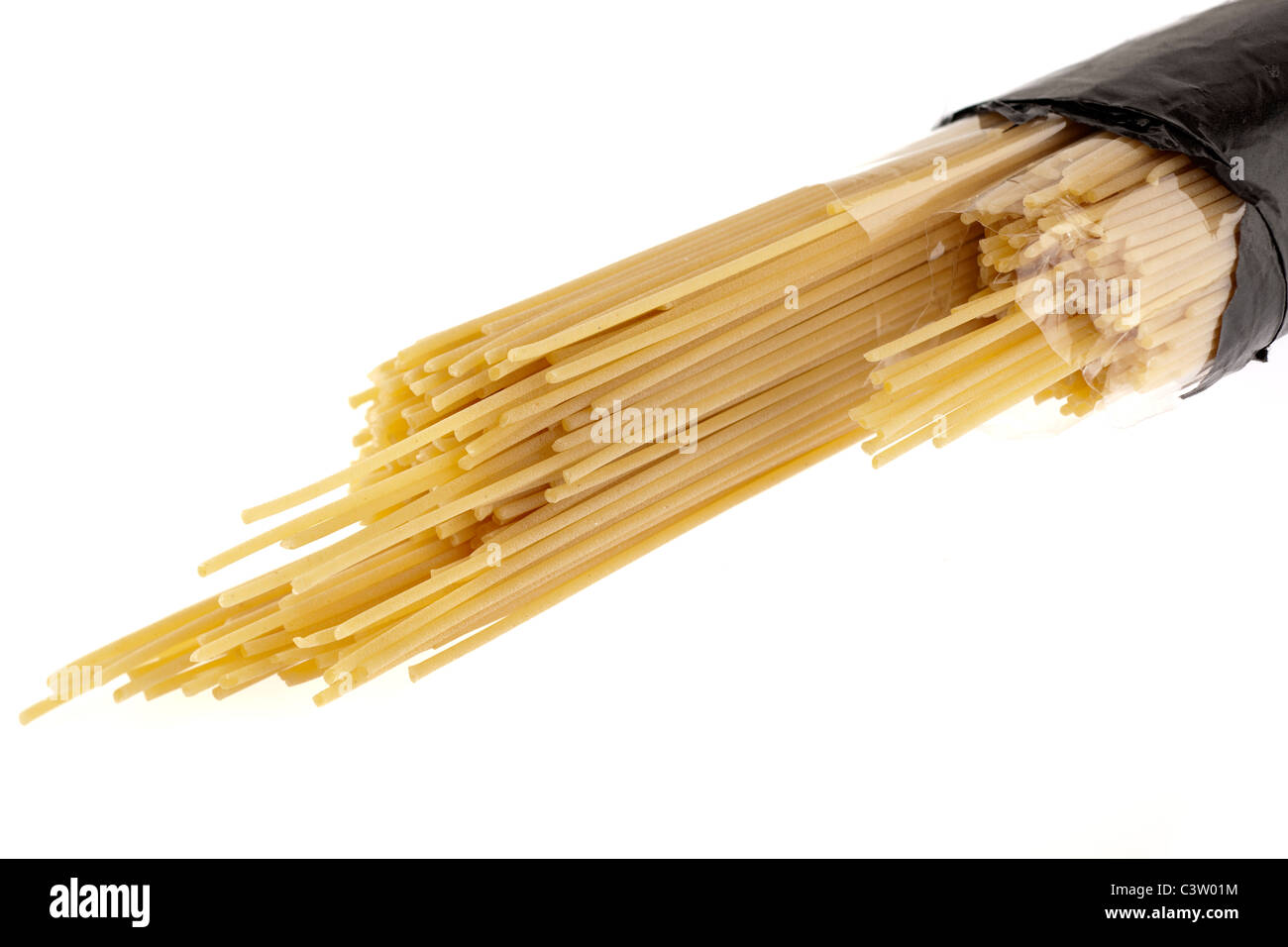Open packet of  Spaghetti lunghi Stock Photo