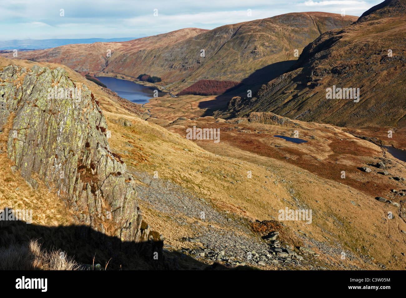 Haweswater from Nan Bield Pass in the Lake District National Park, Cumbria. Stock Photo