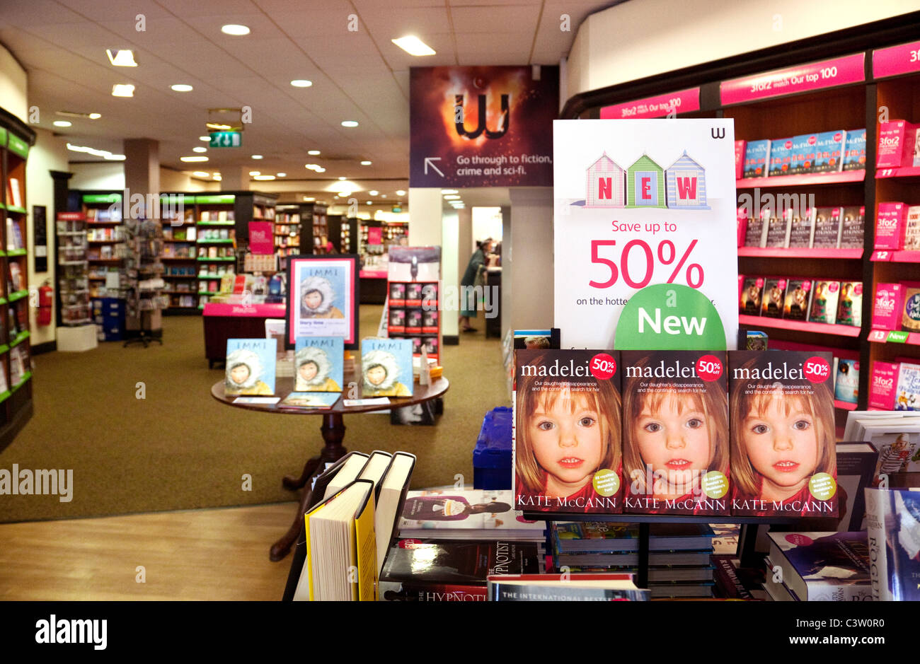 Kate McCann's book about her missing daughter Madeleine for sale in waterstones bookshop, Cambridge UK Stock Photo