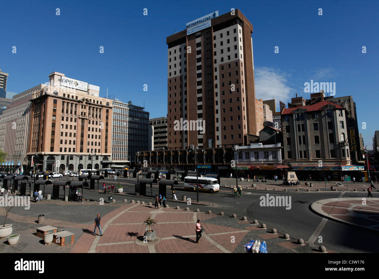 Ghandi Square, Business district, Downtown Johannesburg, South Africa Stock Photo