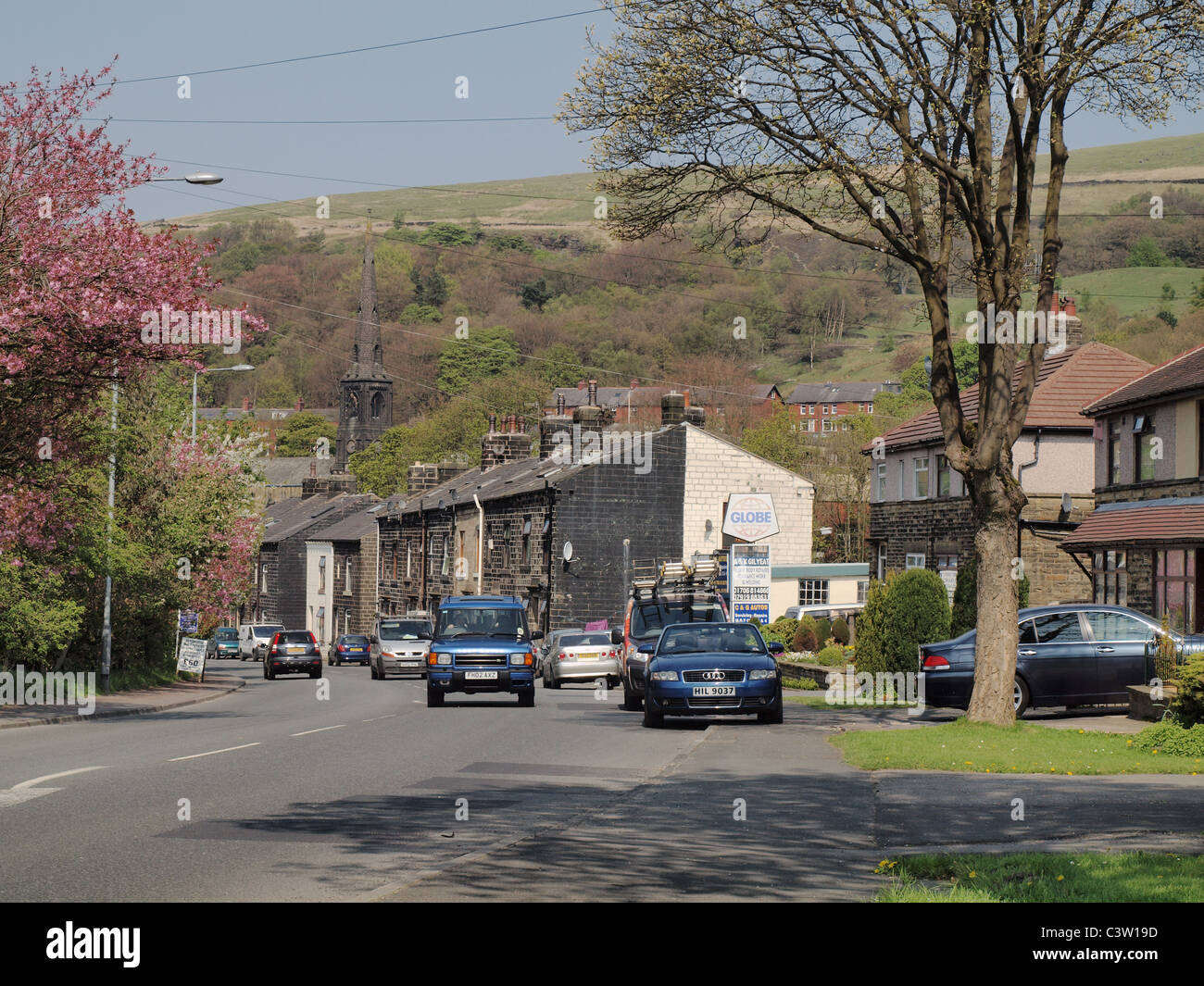 Rochdale Road, Walsden, West Yorkshire looking north towards the centre