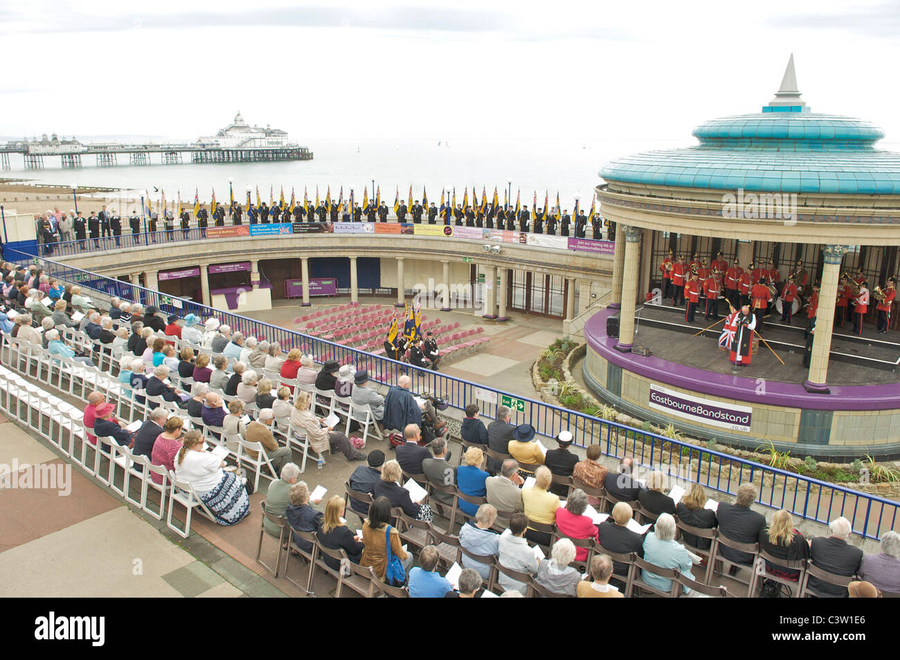 Royal British Legion Drum Head ceremony held on Eastbourne bandstand