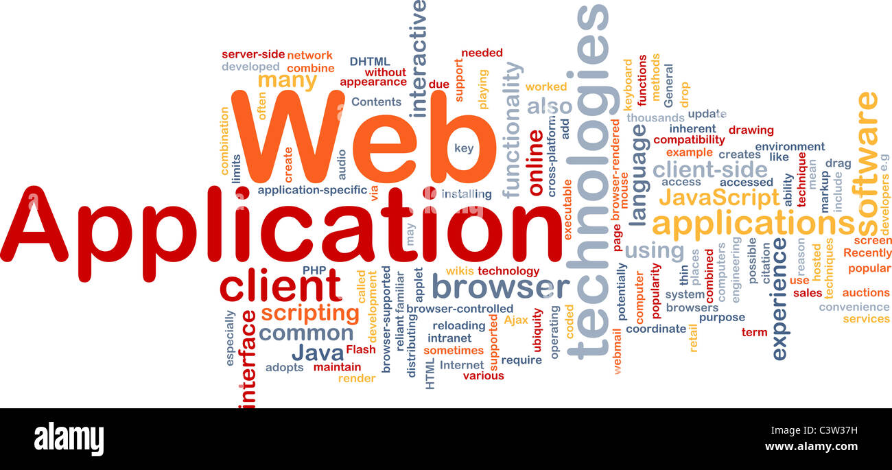 Background concept wordcloud illustration of web application Stock ...