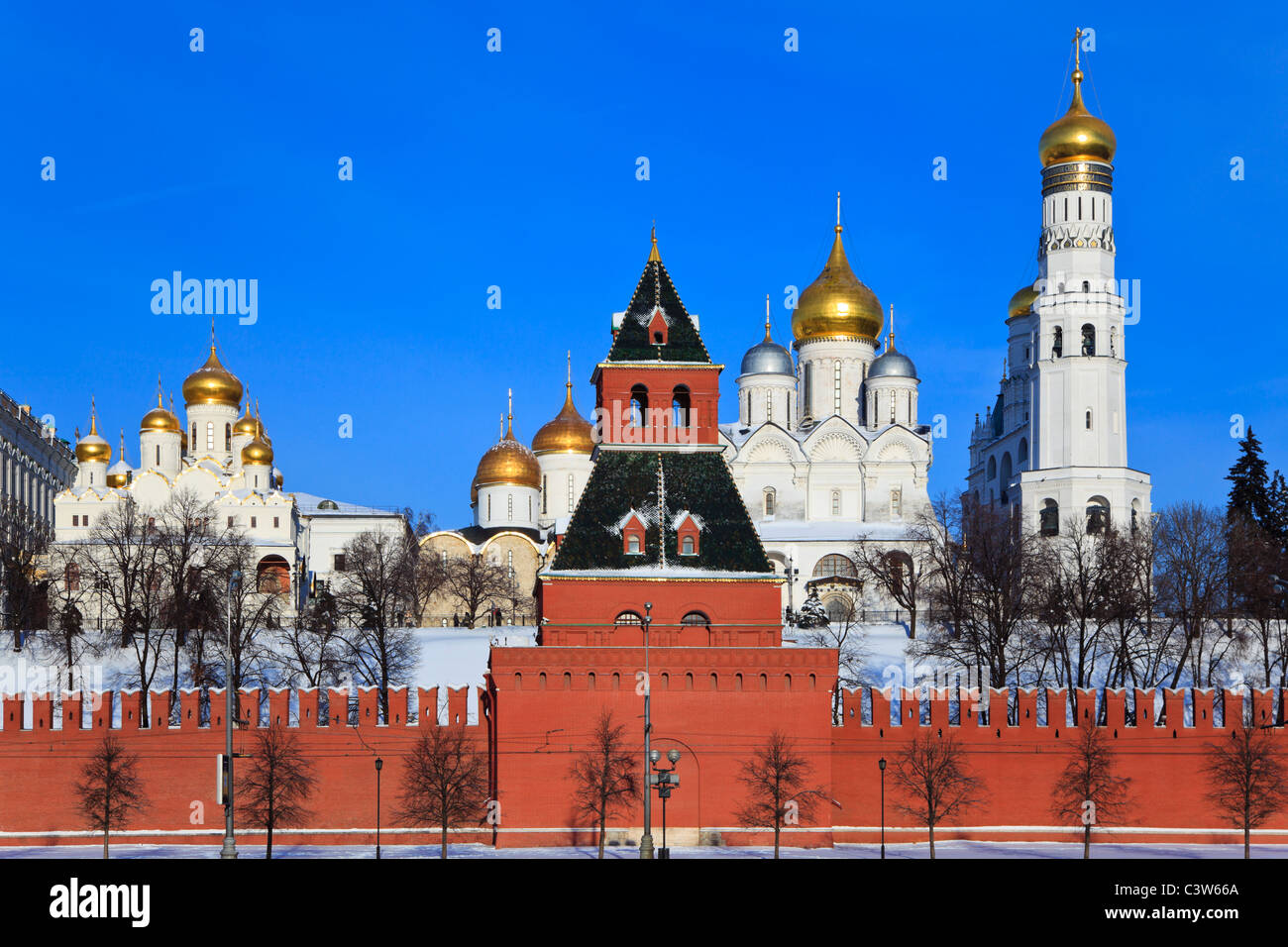 The cathedrals of Moscow Kremlin. Russia. Stock Photo