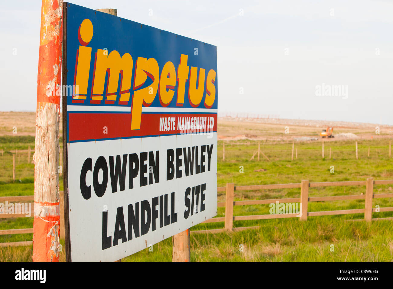 Cowpen Bewley landfill site in Billingham, Teeside, UK, taps off