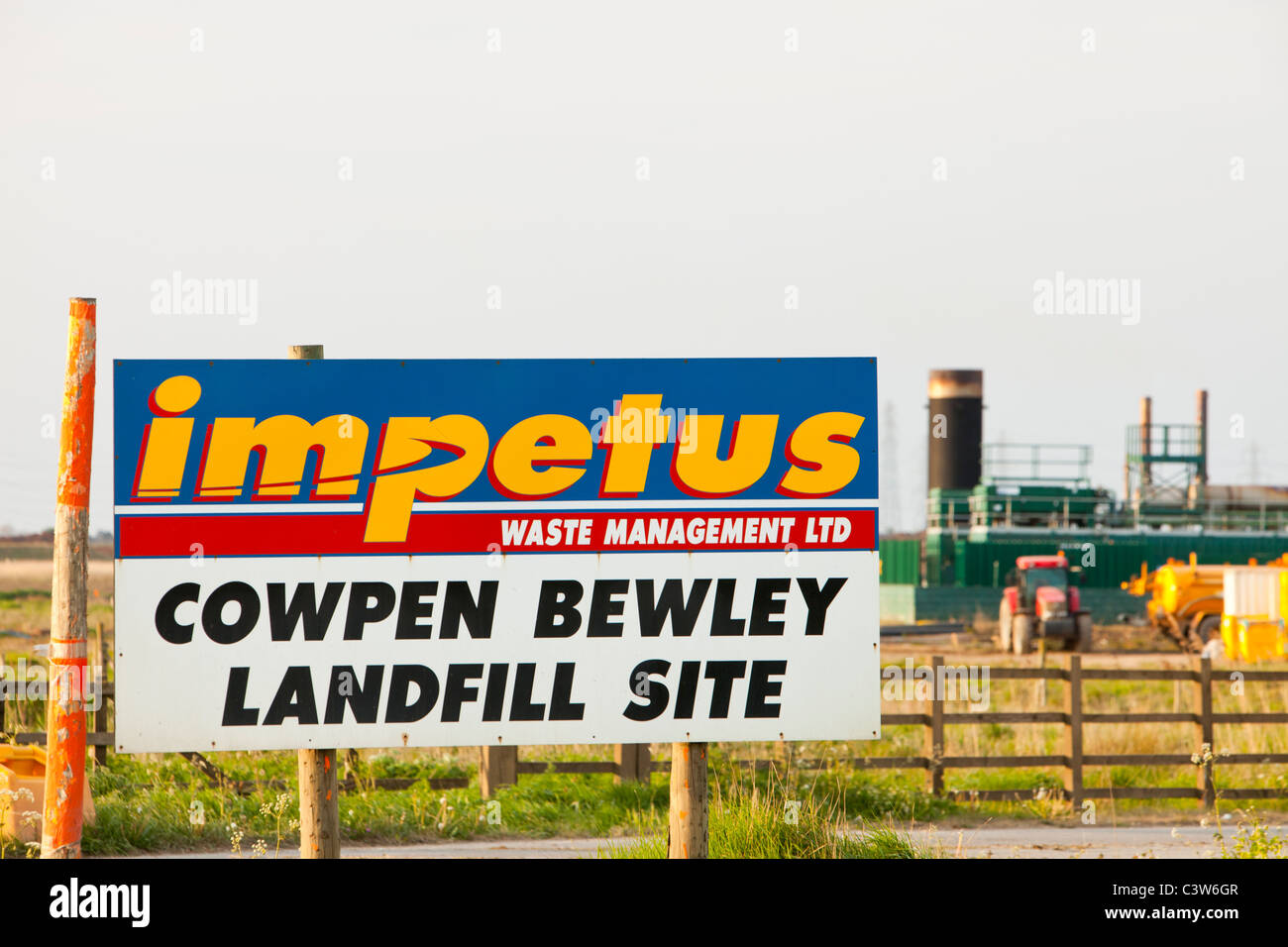 Cowpen Bewley landfill site in Billingham, Teeside, UK, taps off