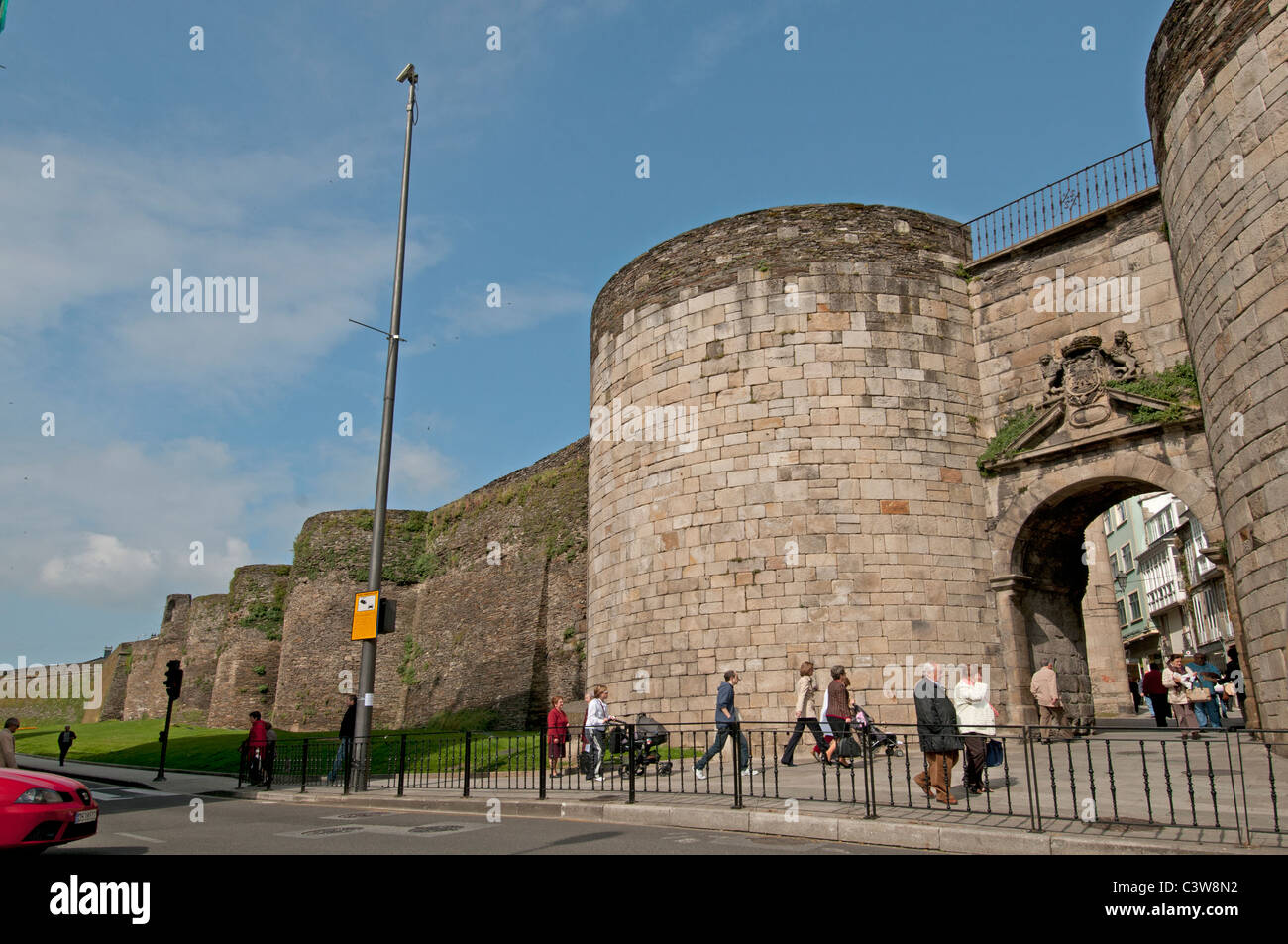 Lugo Spain Galicia Spanish the Roman walls around world cultural heritage town Stock Photo