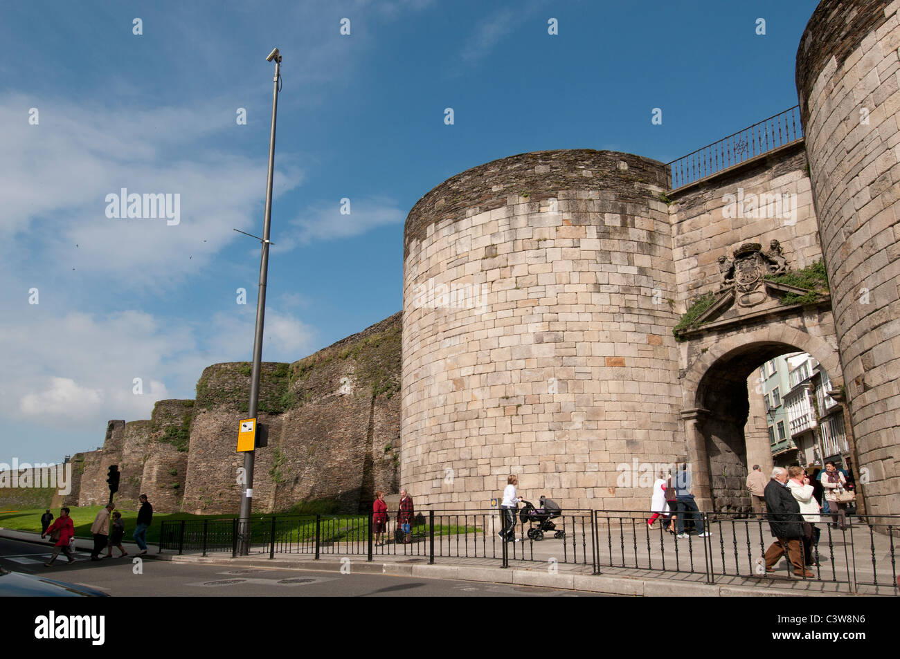 Lugo Spain Galicia Spanish the Roman walls around world cultural heritage town Stock Photo