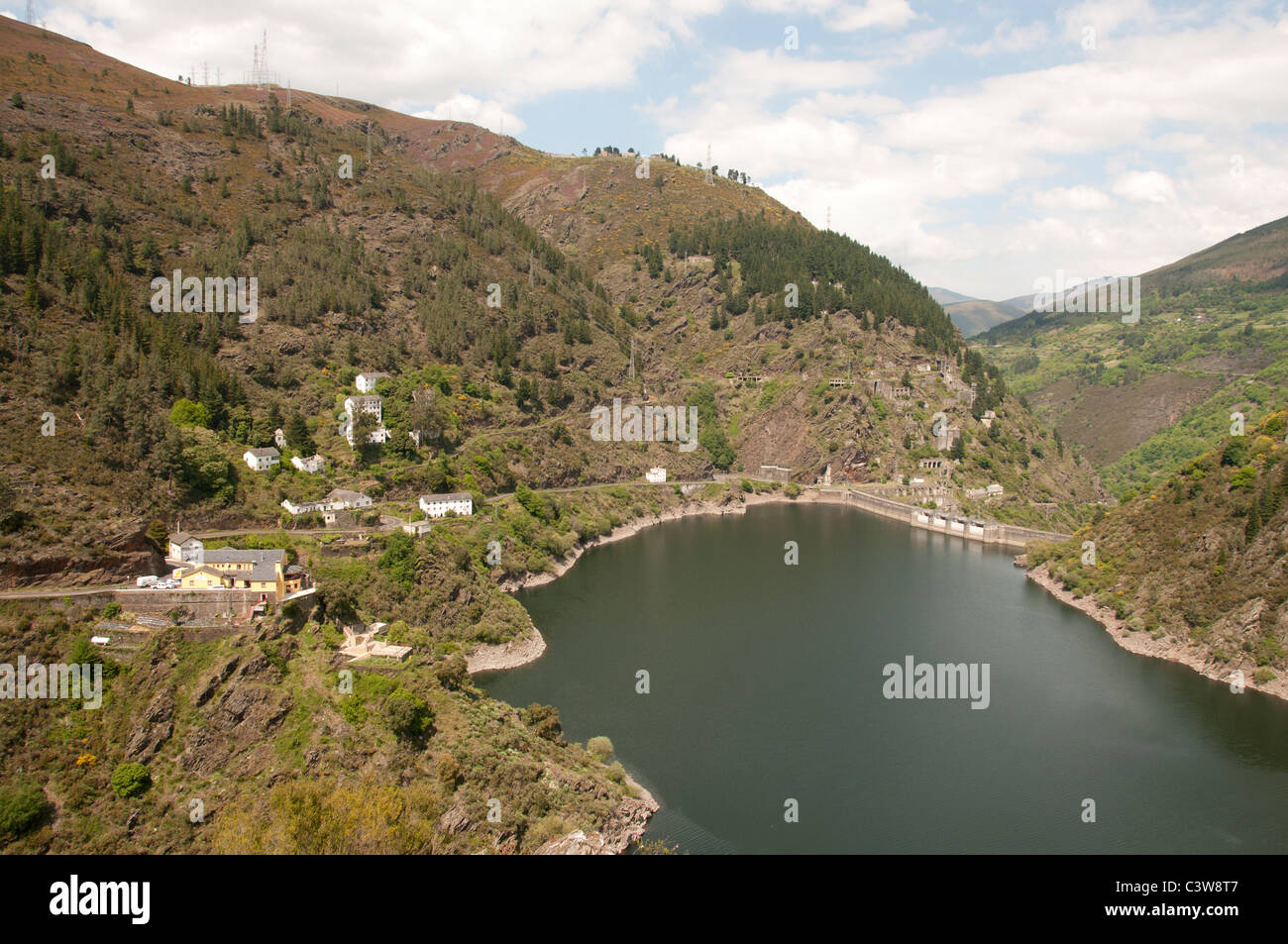 Grandas de Salime water reservoir dam rio navia spain Stock Photo