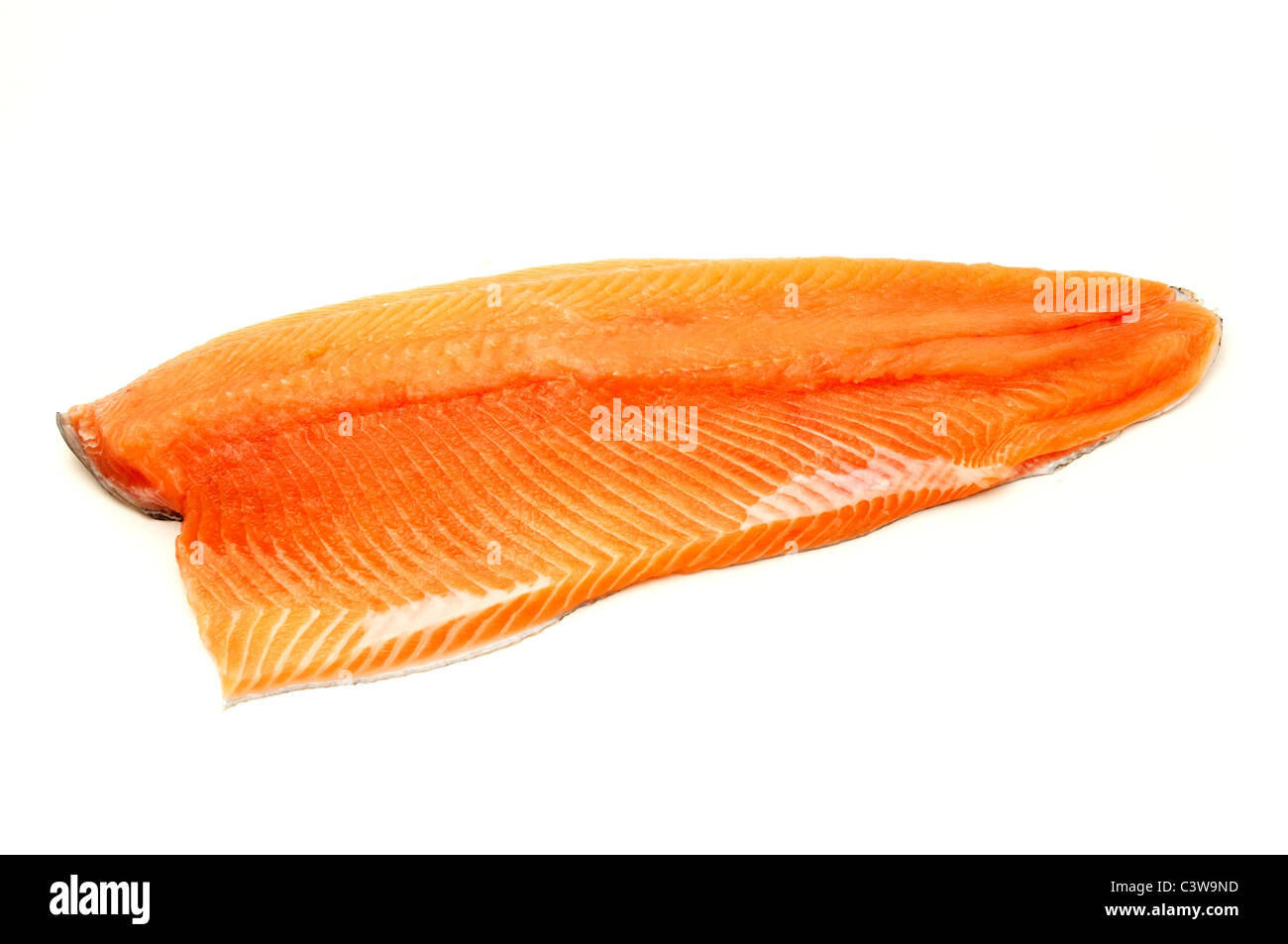 Rainbow trout fillet on a white background Stock Photo