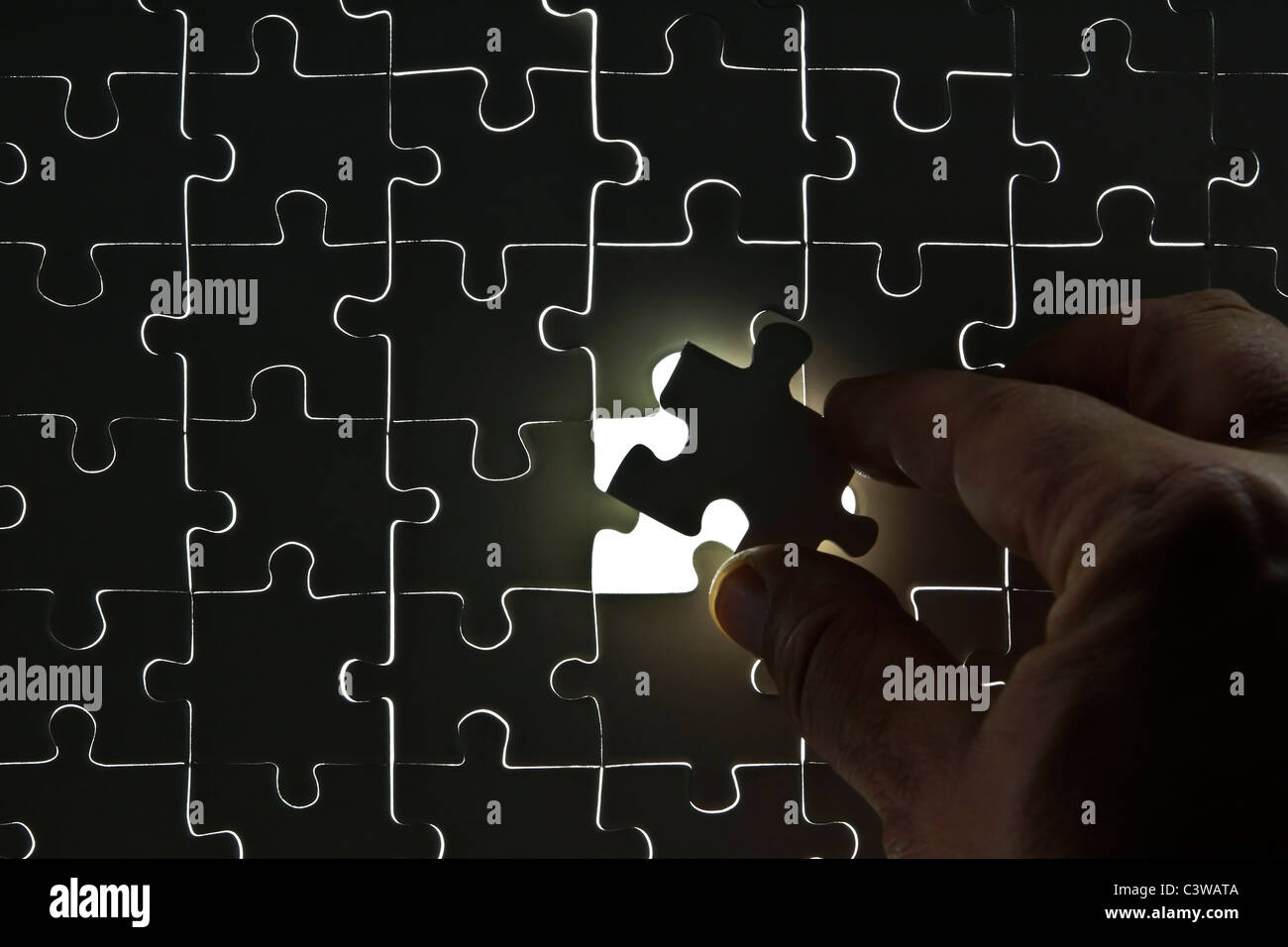 Puzzle with a missing part Stock Photo